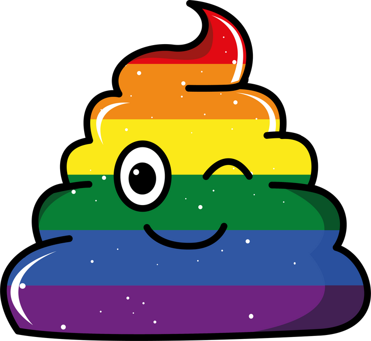 Rainbow Poop Cartoon Illustration