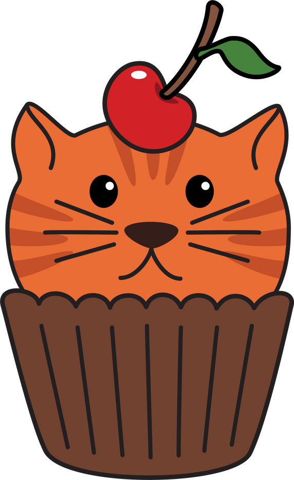 Cat Cupcake Topper Illustration